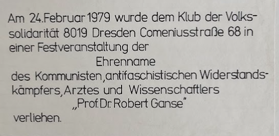 Eröffnung des Clubs der Volkssolidarität in Dresden Gruna, Comeniusstr. 68